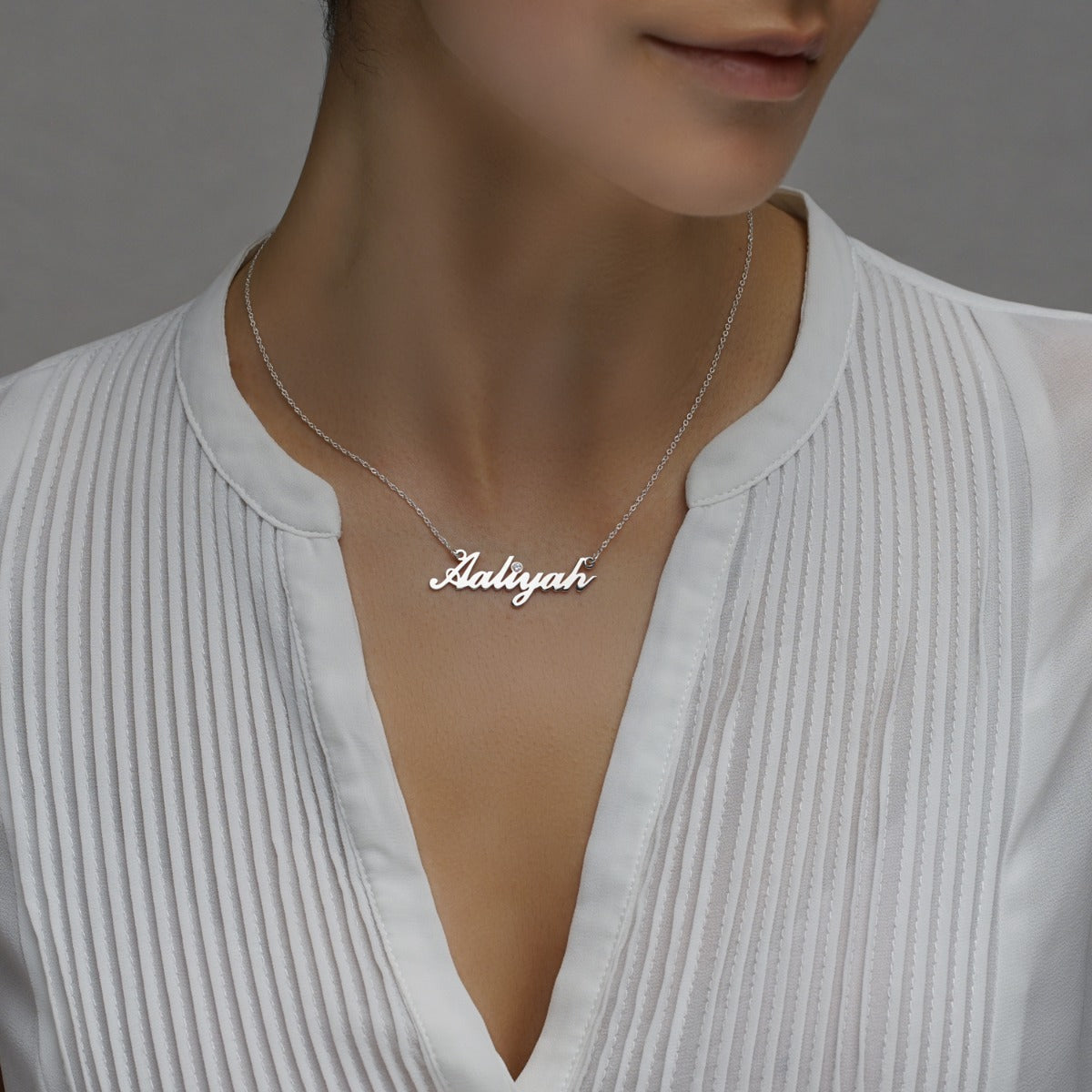 Carrie Style Personalised Name Necklace With Diamond