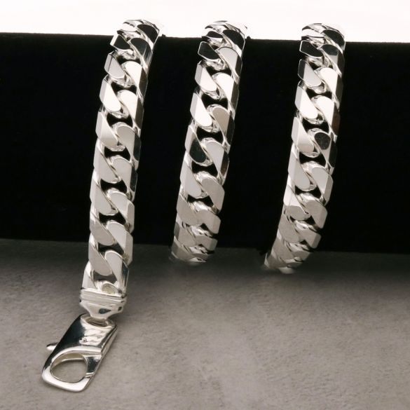 Sterling Silver 11mm Mens Chunky Curb Chain - Love Silver Jewellery