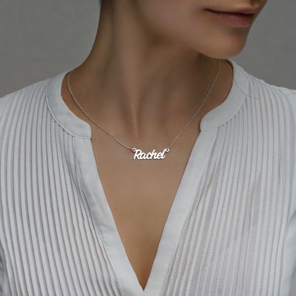 Sterling Silver Challenge Style Personalised Name Necklace with Tarnish Resistant Coating
