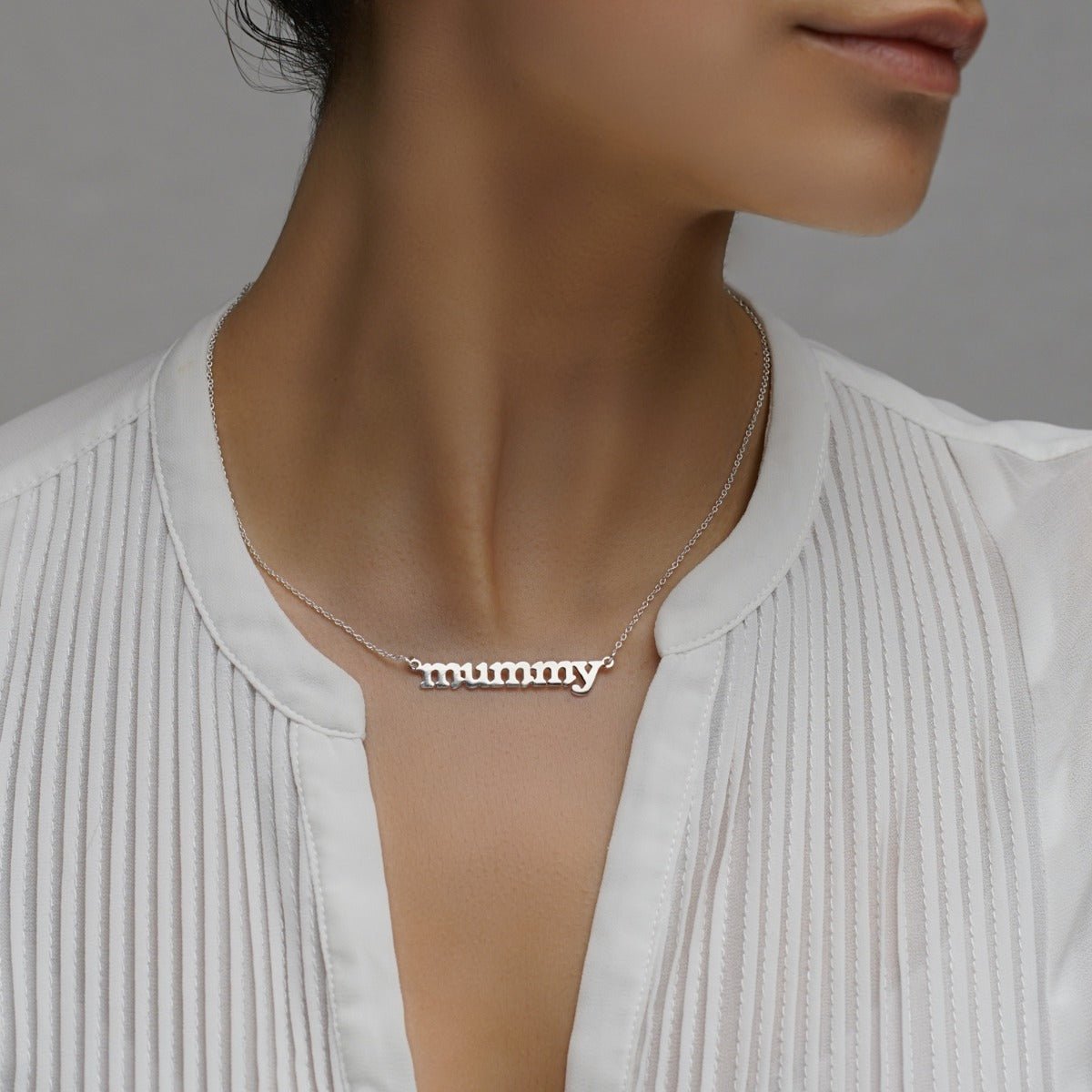 Sterling Silver Mummy Name Necklace - Love Silver Jewellery