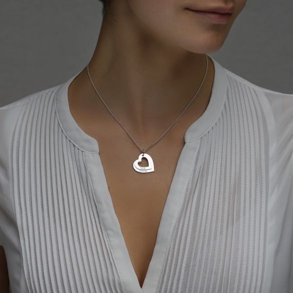 9ct Gold Personalised Two Hearts Necklace