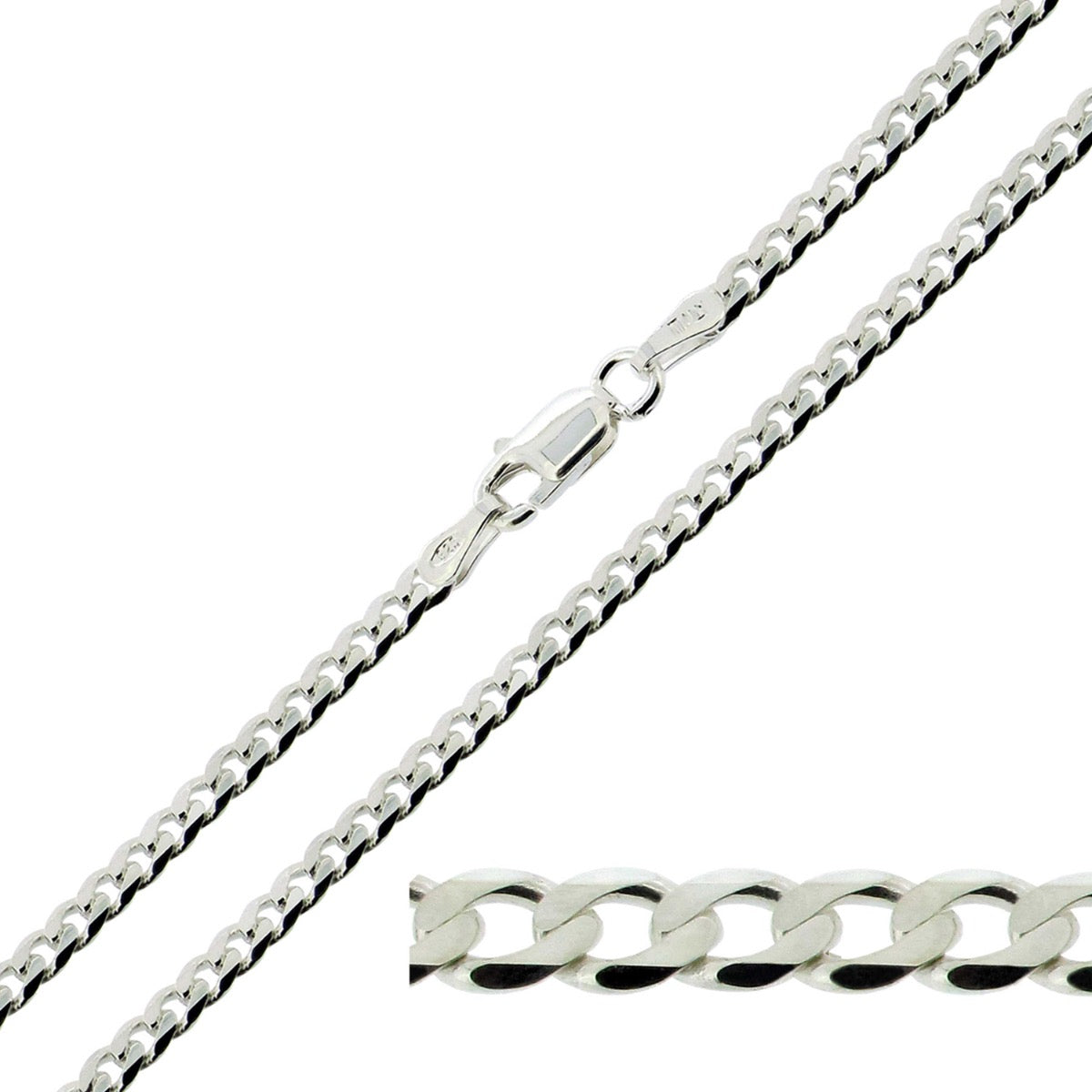 Sterling Silver Crucifix Cross Pendant and Chain