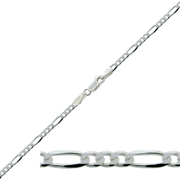 Sterling Silver Figaro Bracelet - Love Silver Jewellery