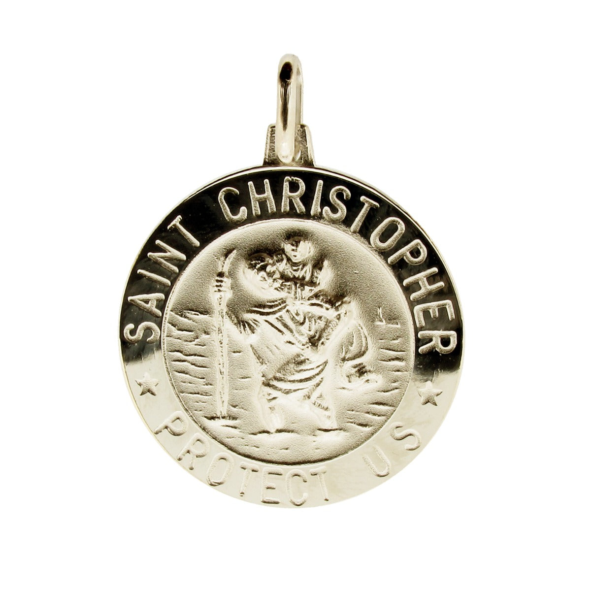 Sterling Silver 21mm 3D St Christopher Pendant With Optional Engraving and Chain