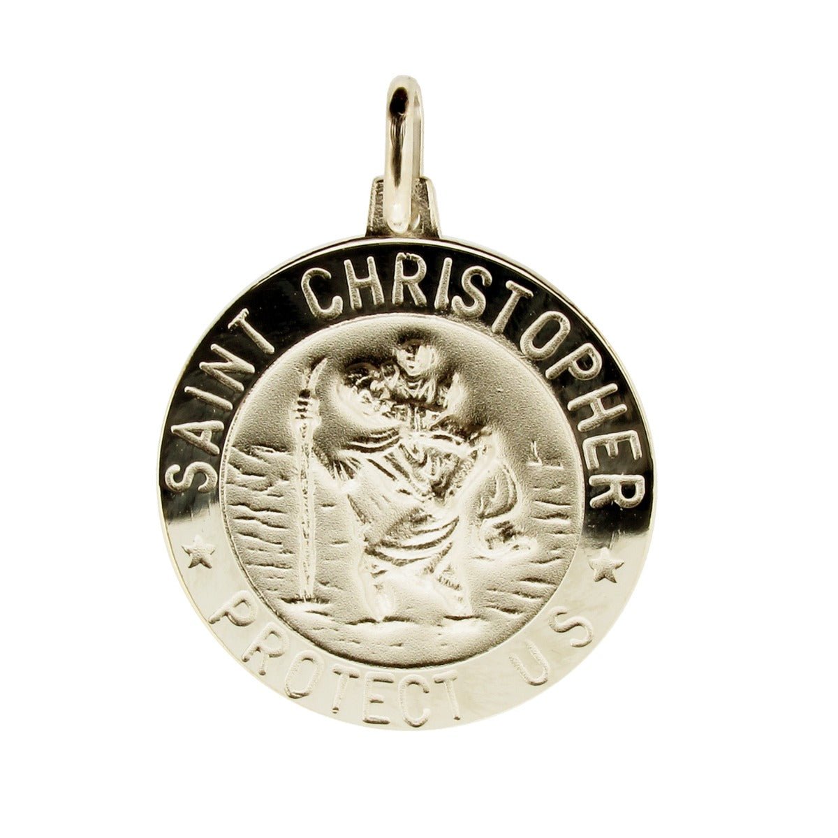 Sterling Silver 24mm 3D St Christopher Pendant With Optional Engraving and Chain - Love Silver Jewellery