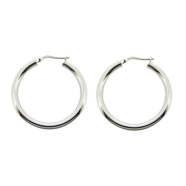 Sterling Silver 3mm Hoop Sleeper Earrings - Love Silver Jewellery