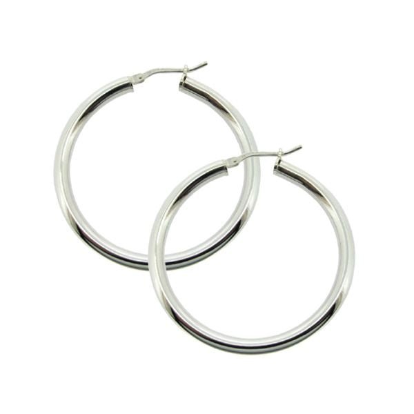 Sterling Silver 3mm Hoop Sleeper Earrings - Love Silver Jewellery