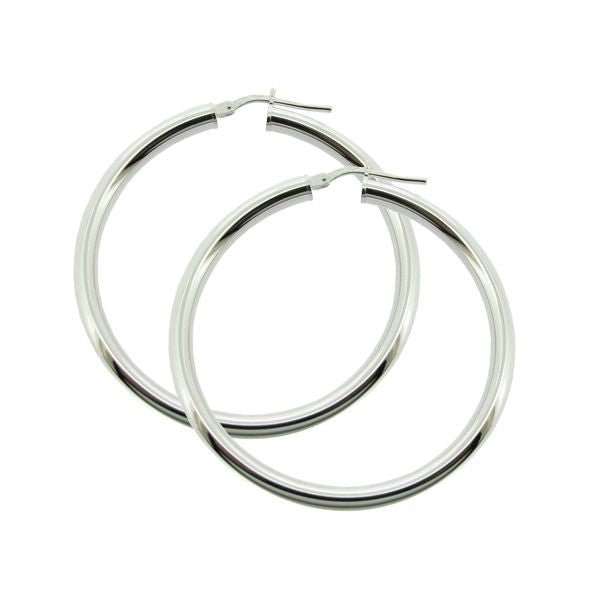 Sterling Silver 3mm Hoop Sleeper Earrings - Love Silver Jewellery