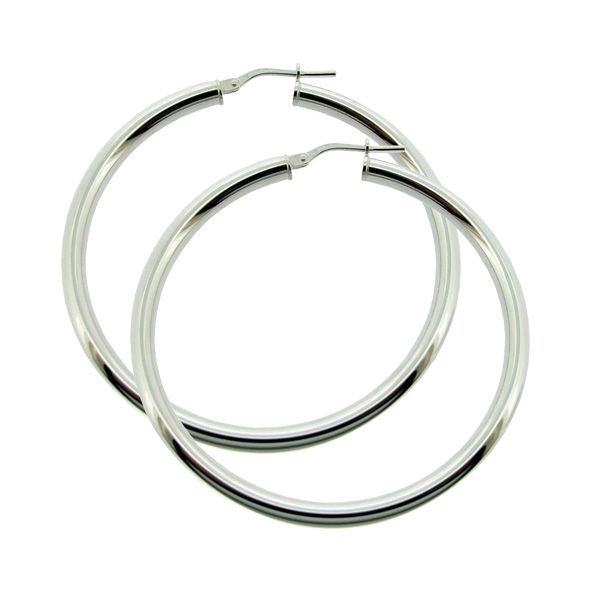 Sterling Silver 3mm Hoop Sleeper Earrings - Love Silver Jewellery