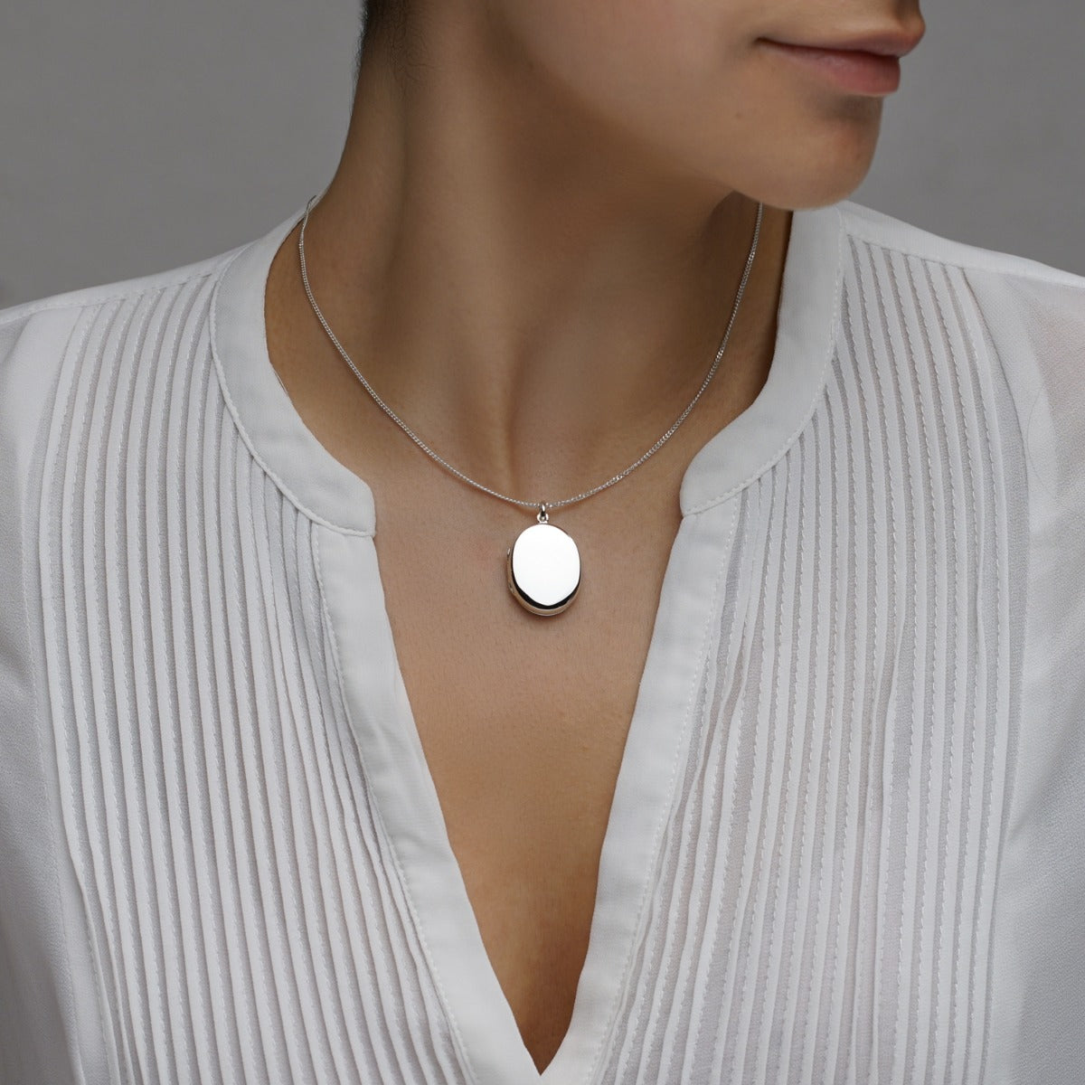 Sterling Silver Oval Locket With Optional Engraving