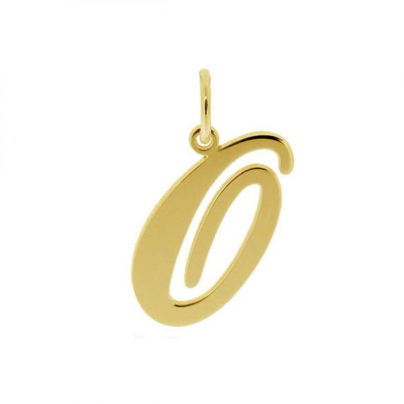 9ct Yellow Gold Plated Script Initial Pendant Necklace - Love Silver Jewellery