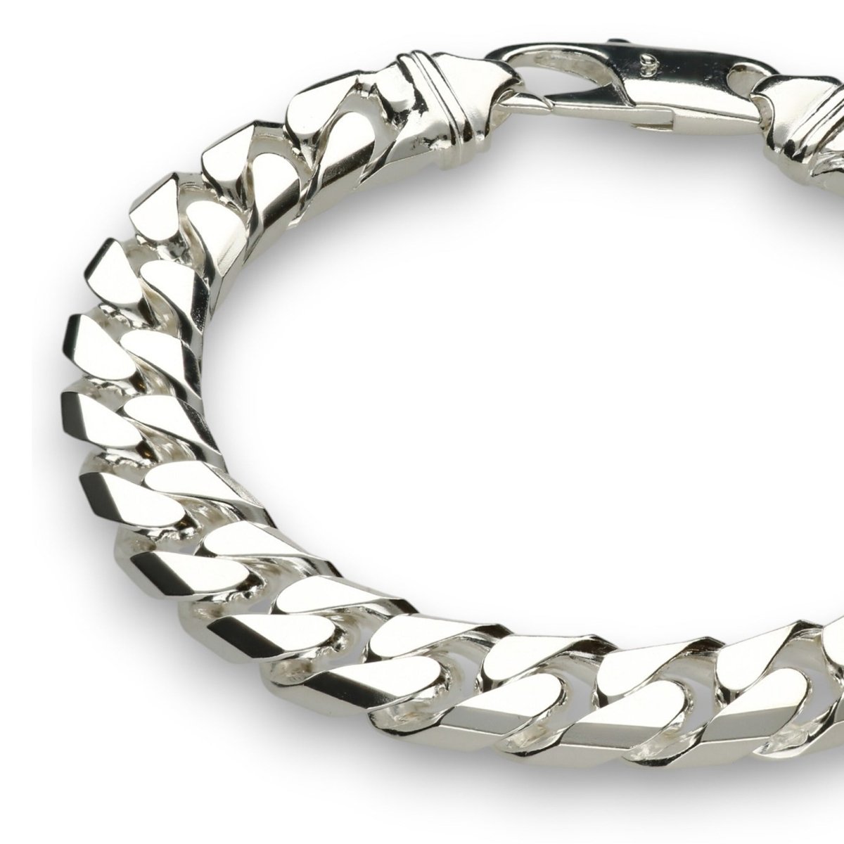 Sterling Silver Mens 2oz Chunky Curb Link Bracelet - Love Silver Jewellery