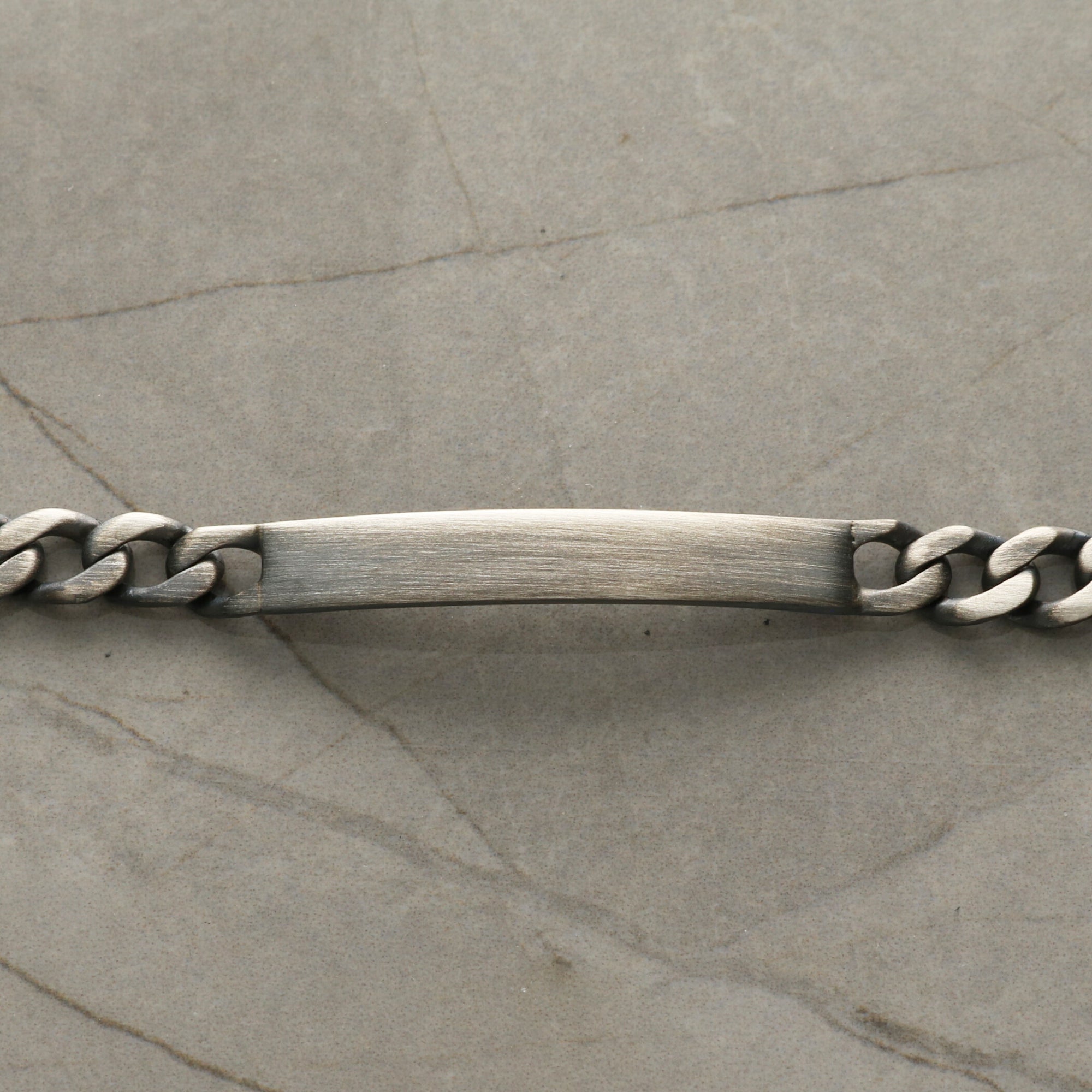 Slimline ID Bracelet in Antique Finish Sterling Silver With Optional Engraving