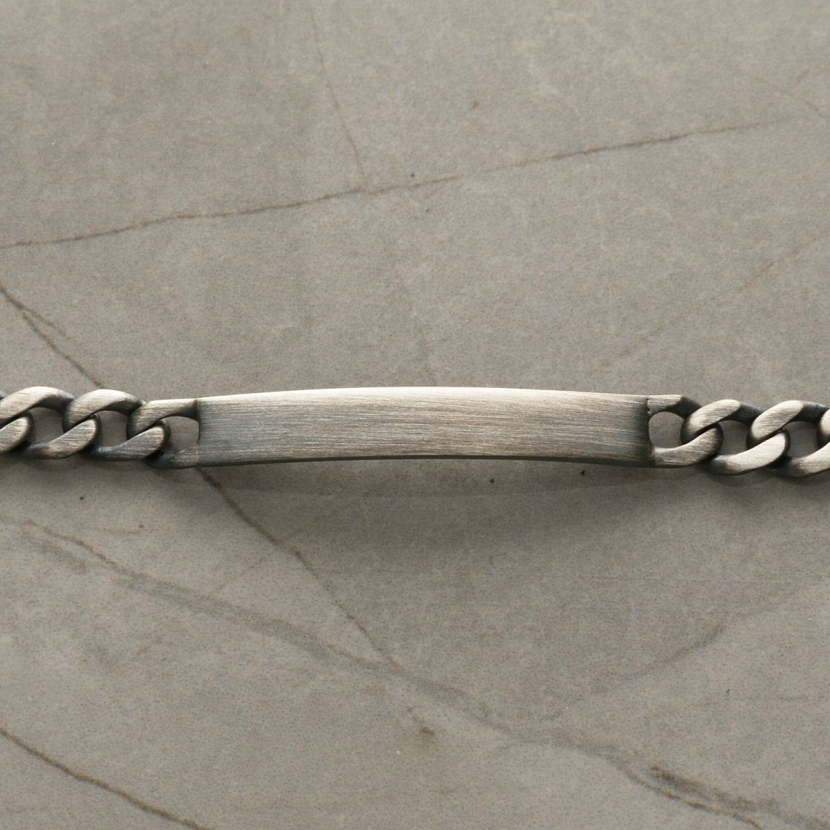 Slimline ID Bracelet in Antique Finish Sterling Silver With Optional Engraving - Love Silver Jewellery