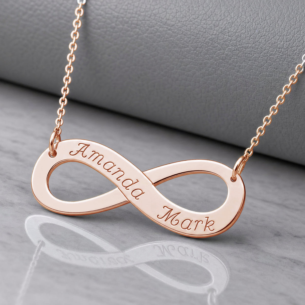 9ct Rose Gold Plated Infinity Necklace