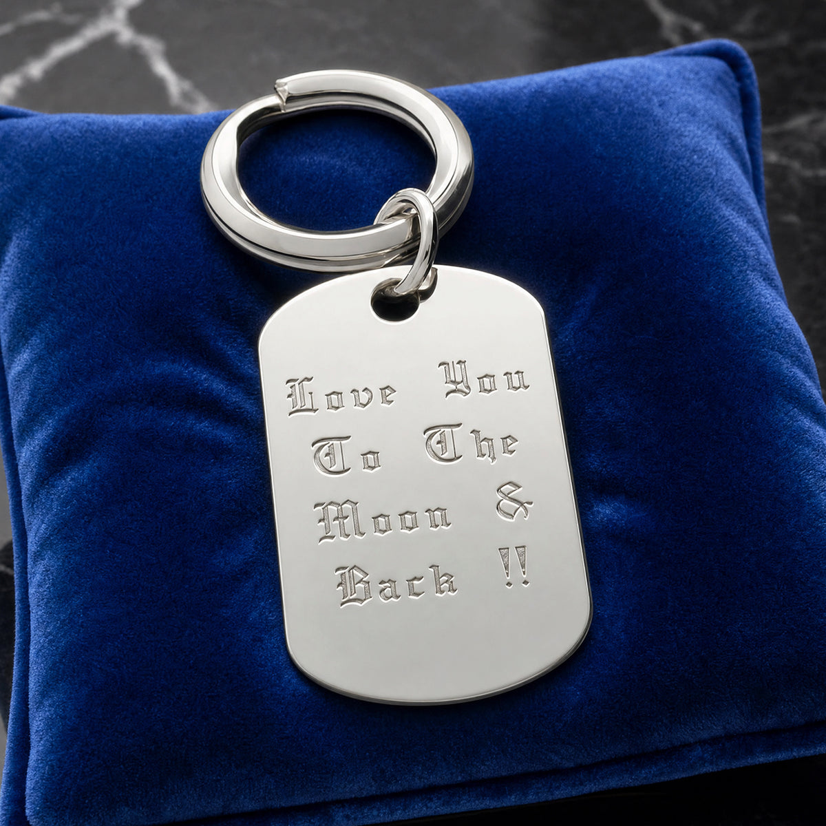 Sterling Silver Personalised Old English Keyring With Optional Engraving