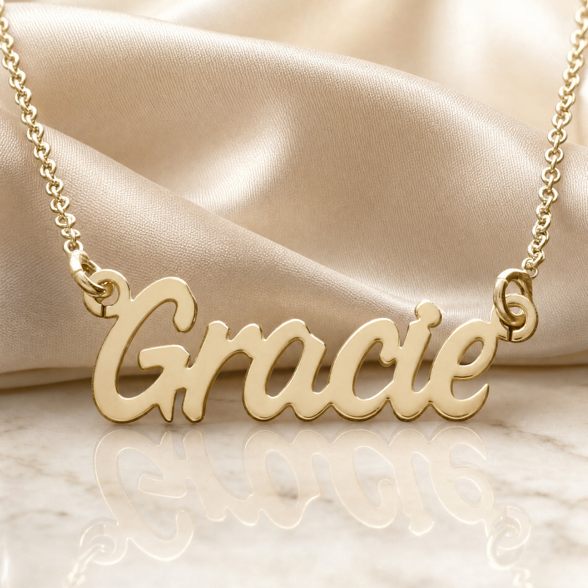 9ct Yellow Gold Plated Challenge Style Personalised Name Necklace