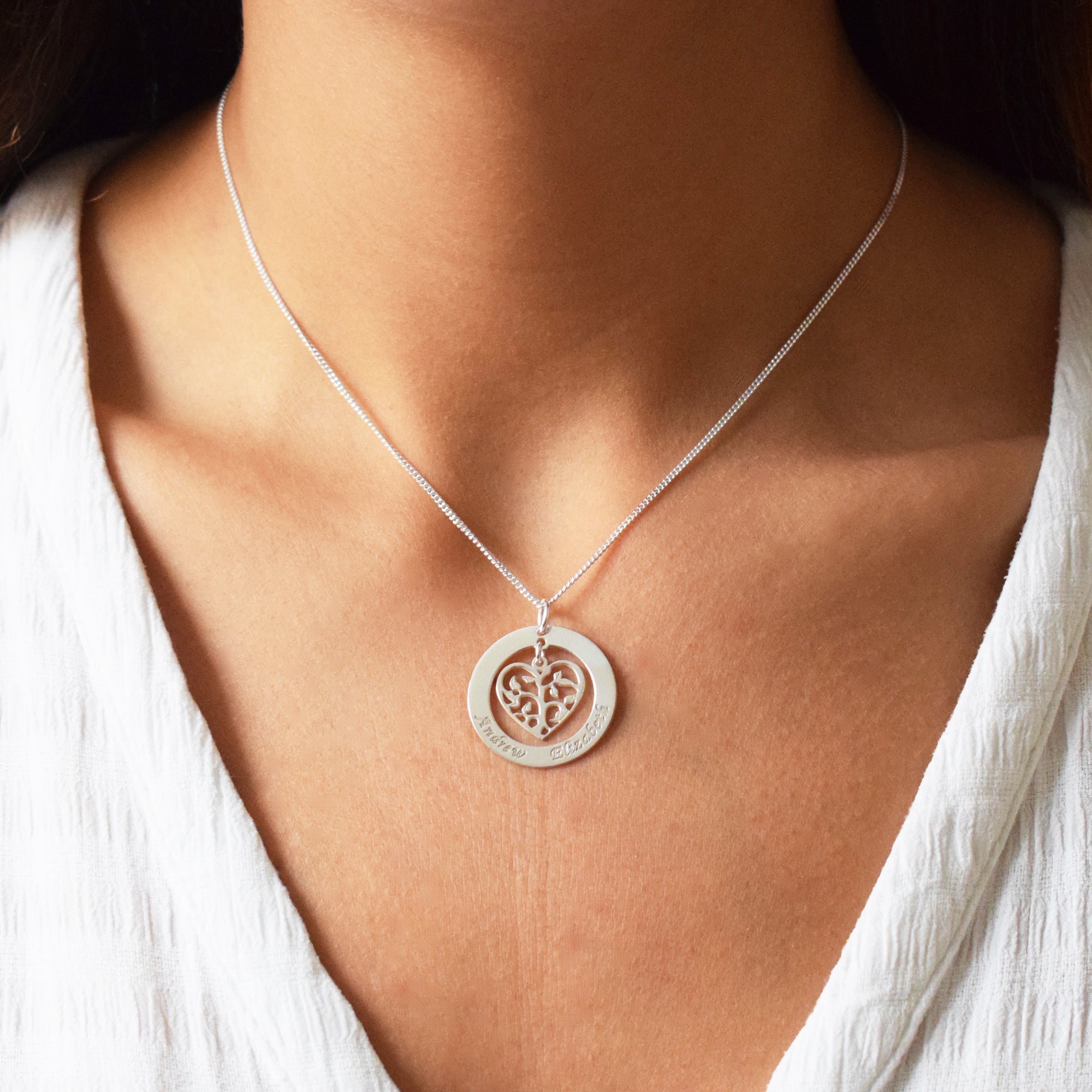 Tree of Life Family Necklace in Sterling Silver