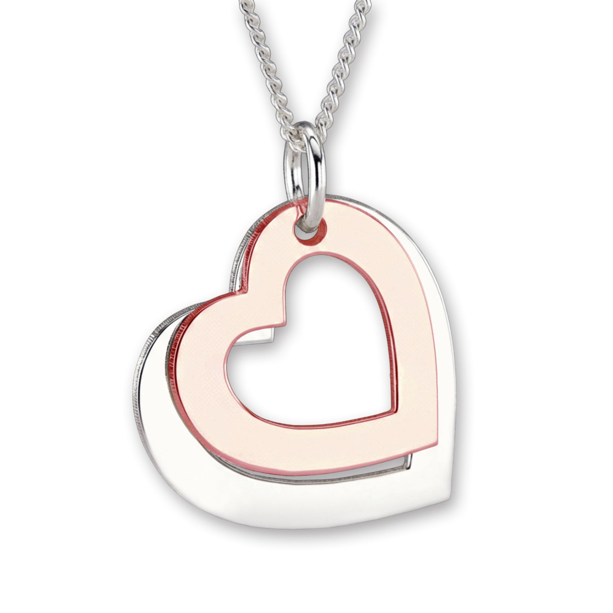 9ct Gold Plated Personalised Hearts Necklace