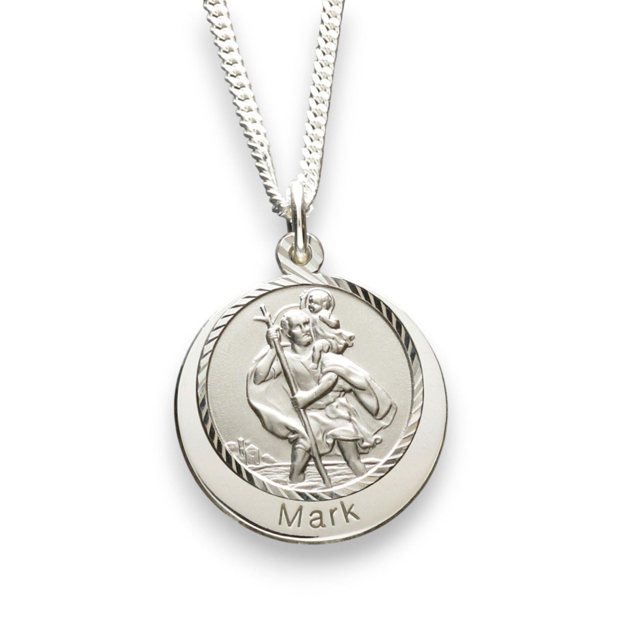 Sterling Silver Personalised St Christopher With Concealed Travellers Prayer