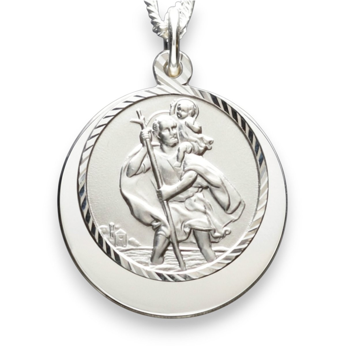 Sterling Silver Personalised St Christopher With Concealed Travellers Prayer - Love Silver Jewellery