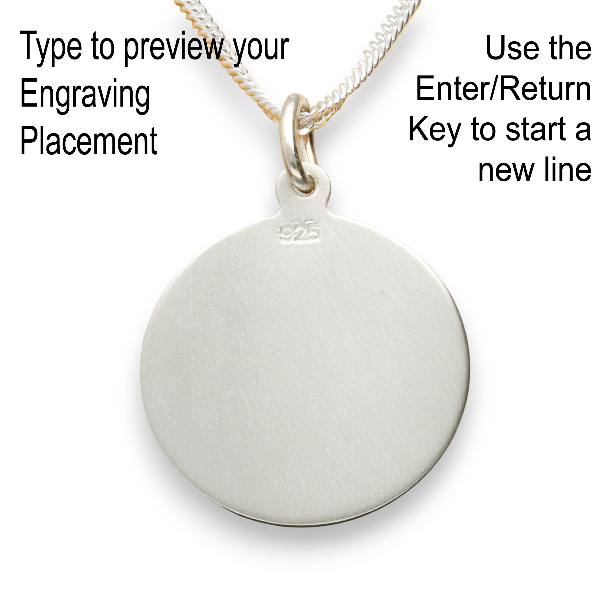 Sterling Silver Diamond Cut 19mm St Christopher Pendant With Optional Engraving and Chain