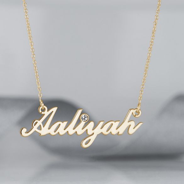 Carrie Style Personalised Name Necklace With Diamond - Love Silver Jewellery