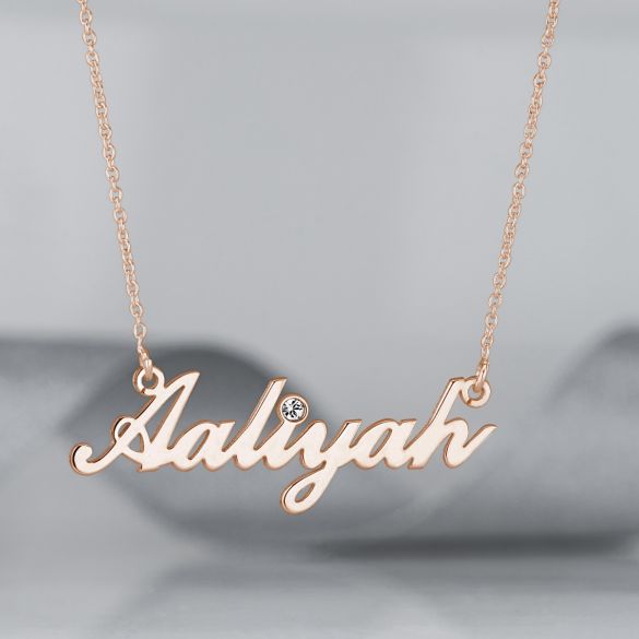 Carrie Style Personalised Name Necklace With Diamond - Love Silver Jewellery