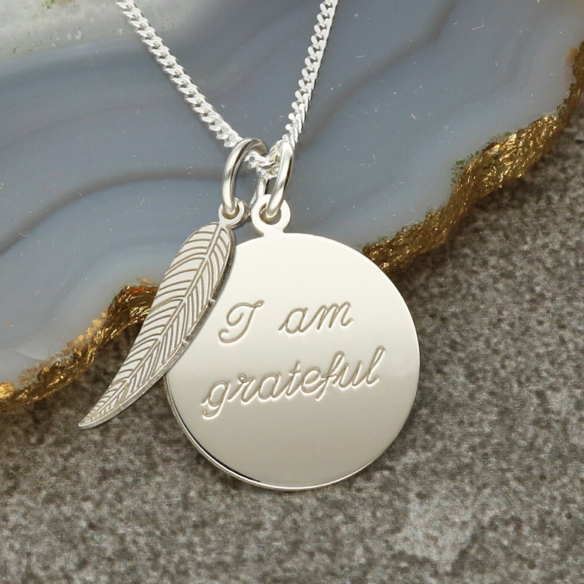 Sterling Silver Affirmation Disc Necklace With Optional Charm And Personalised Engraving - Love Silver Jewellery