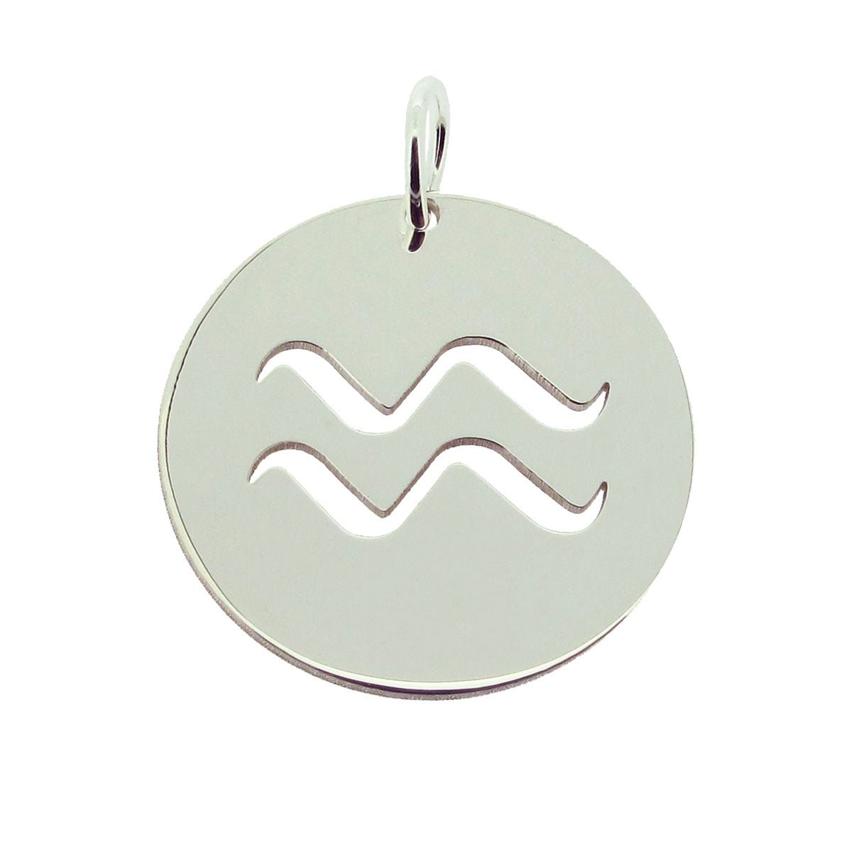 Sterling Silver 15mm Round Zodiac Pendant With Chain - Love Silver Jewellery