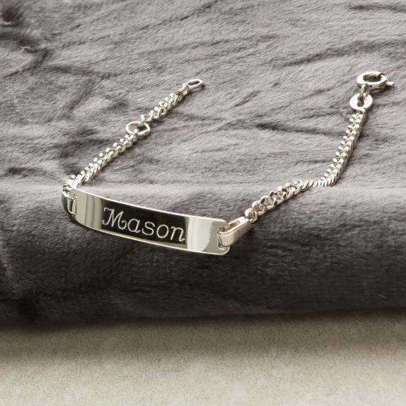 Silver ID Kids Bracelet With Optional Engraving - Love Silver Jewellery