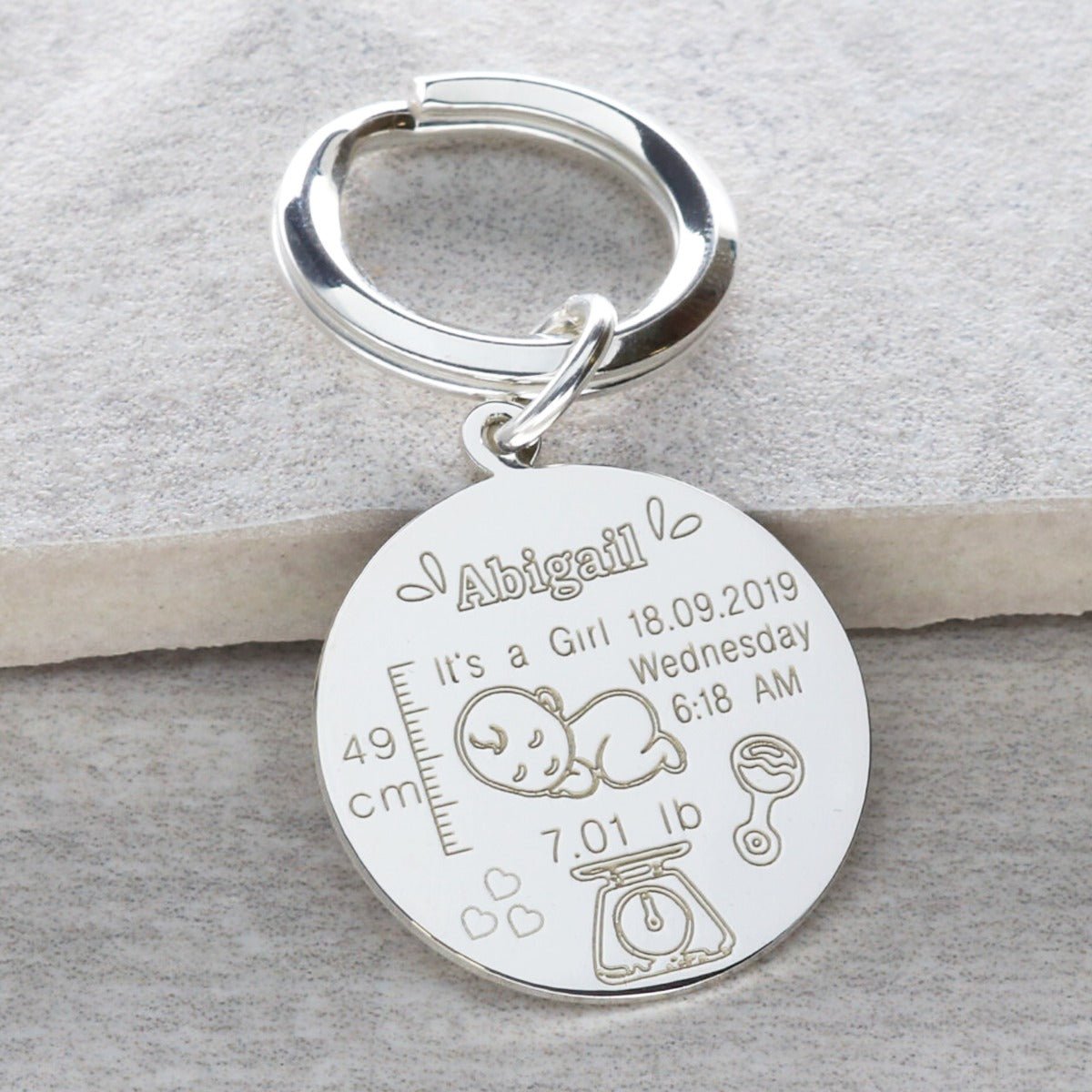 Custom Baby Keychain New Baby Keychain – Stampin_Stitchin