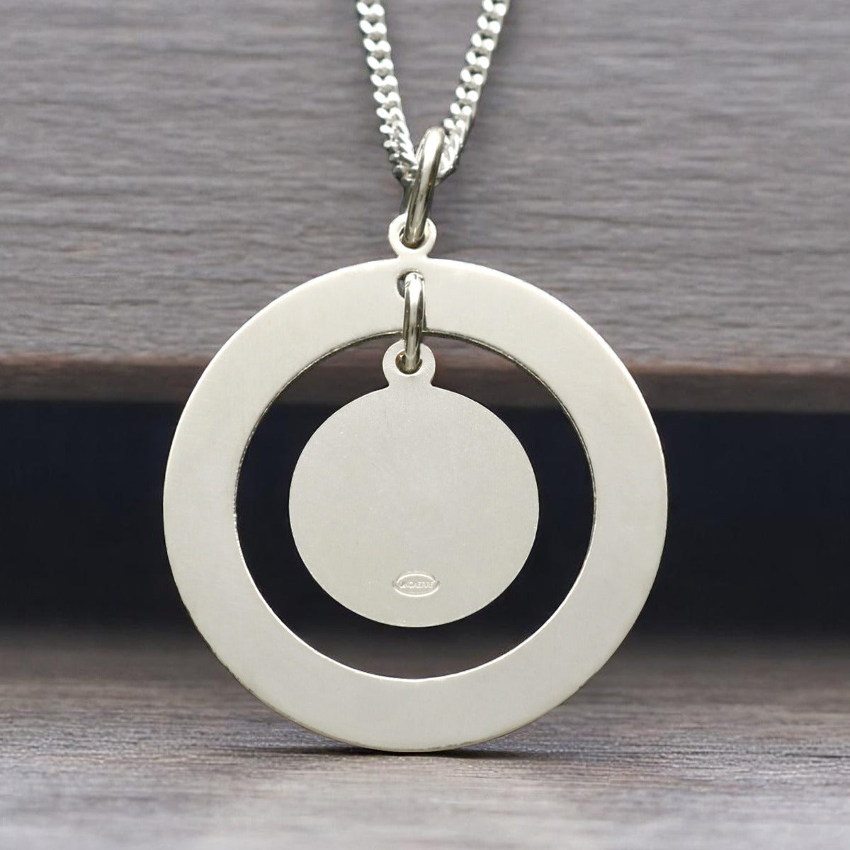 Sterling Silver Personalised Family Necklace with Hanging St Christopher Medal