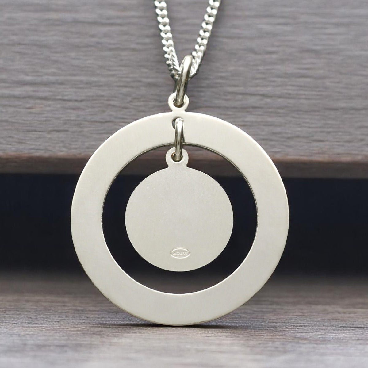 Sterling Silver Personalised Family Necklace with Hanging St Christopher Medal - Love Silver Jewellery