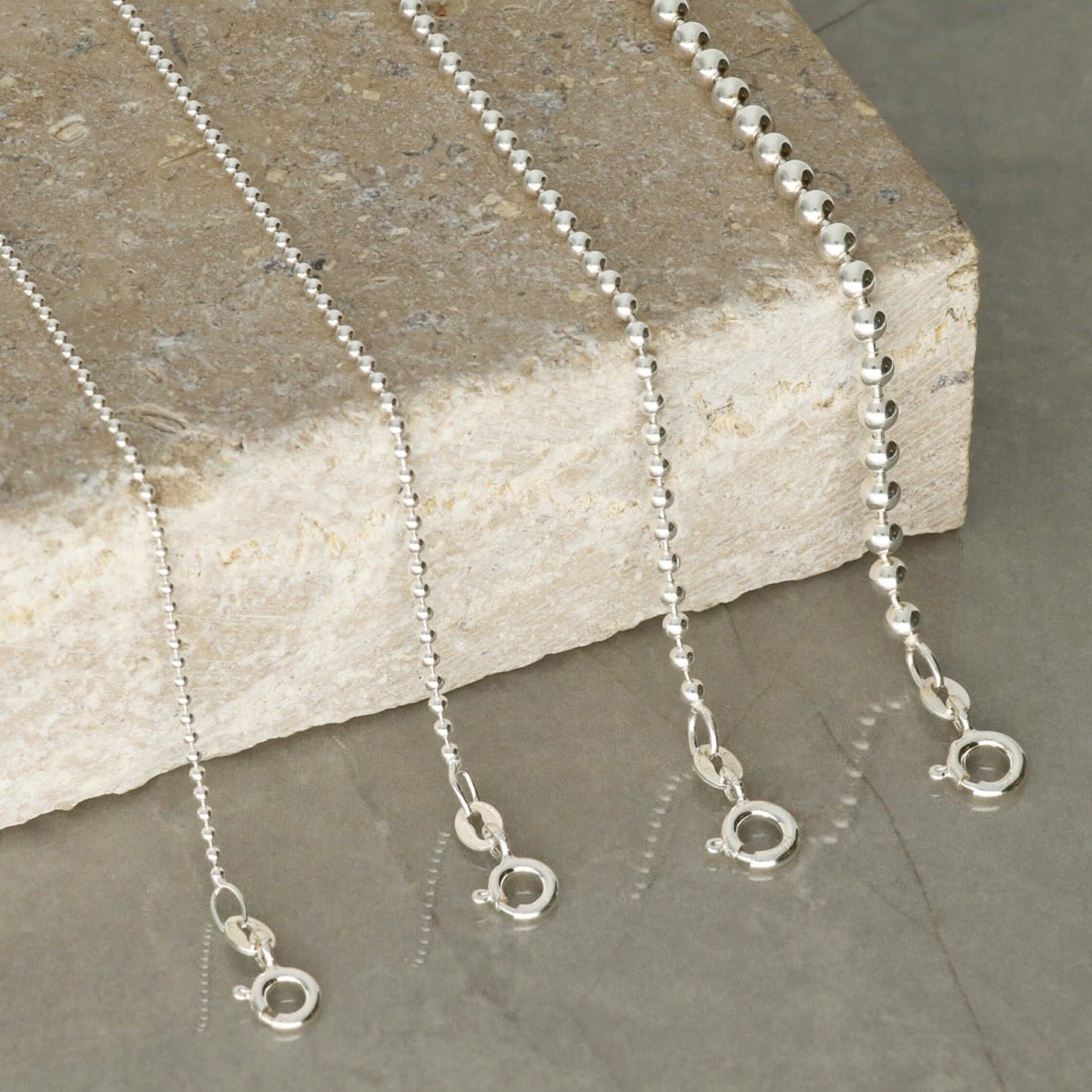 Sterling Silver Bead Chain - Love Silver Jewellery