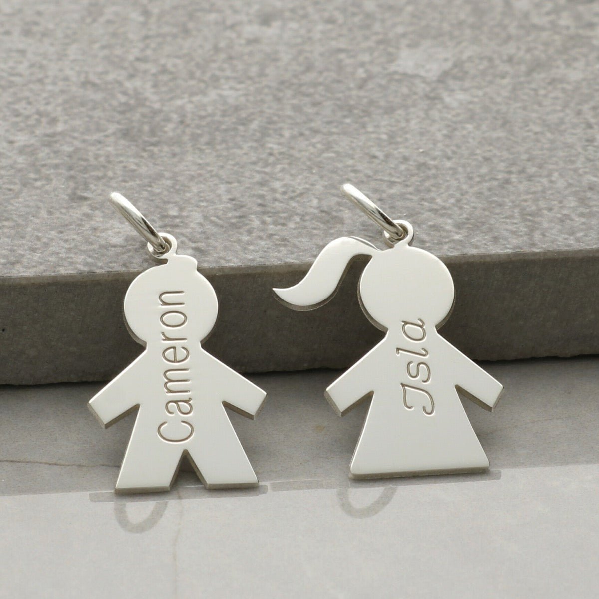 Sterling Silver Boy Or Girl Pendant With Name & Chain - Love Silver Jewellery