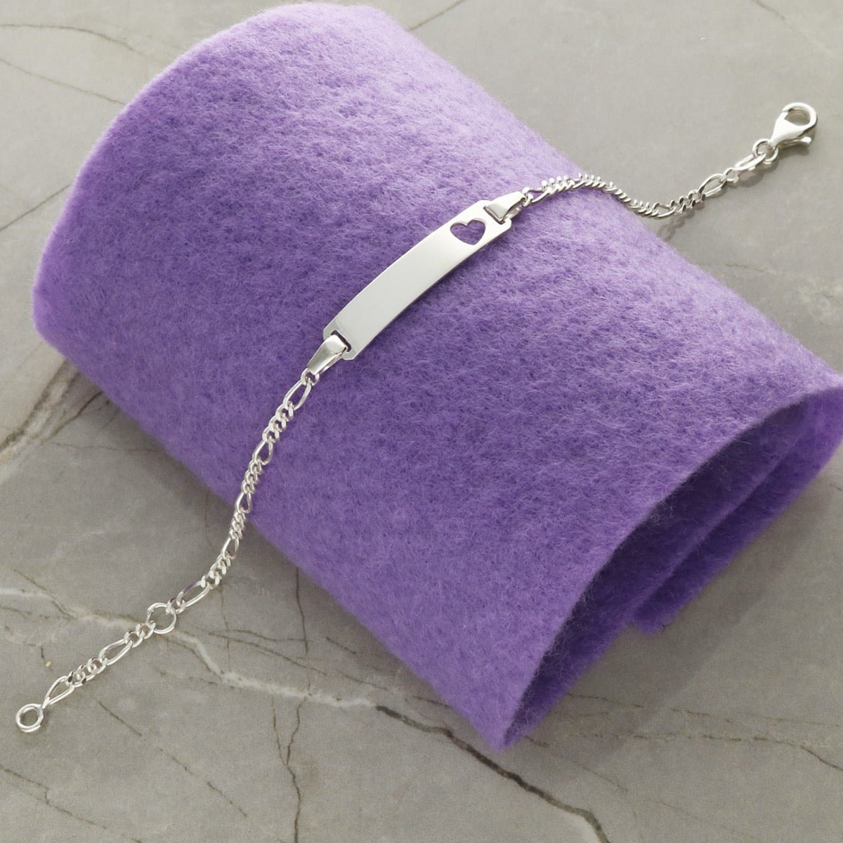 Sterling Silver Baby and Child's Figaro ID Bracelet With Optional Engraving - Love Silver Jewellery