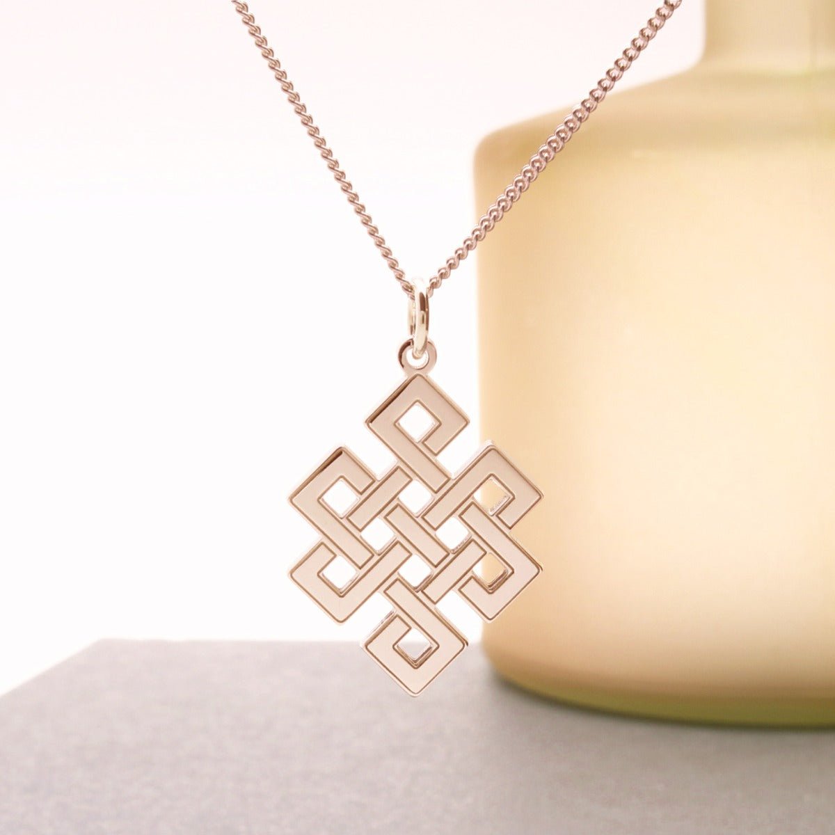 9ct Rose Gold Celtic Trinity Pendant & Optional Chain - Love Silver Jewellery