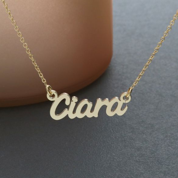 9ct Yellow Gold Challenge Style Personalised Name Necklace