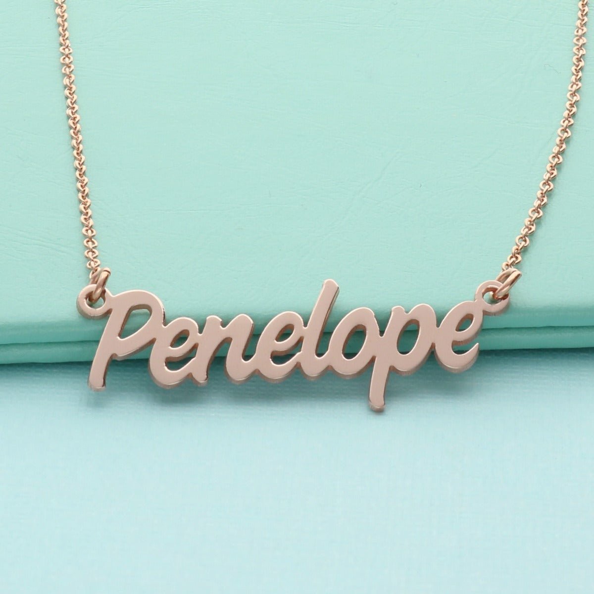 9ct Rose Gold Challenge Style Personalised Name Necklace - Love Silver Jewellery