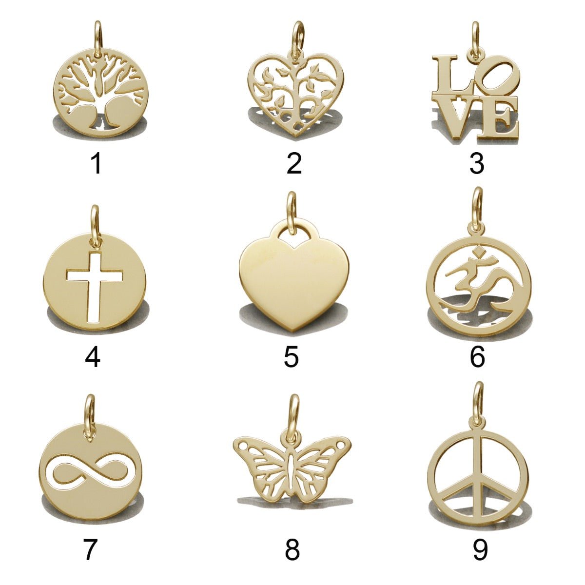 9ct Yellow Gold Plated Curb Anklet With Your Choice of Charm - Love Silver Jewellery