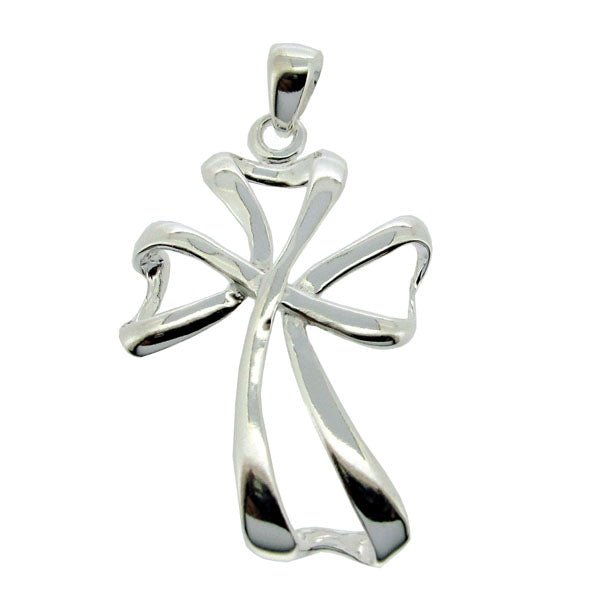 Sterling Silver Clover Leaf Cross Pendant - Love Silver Jewellery