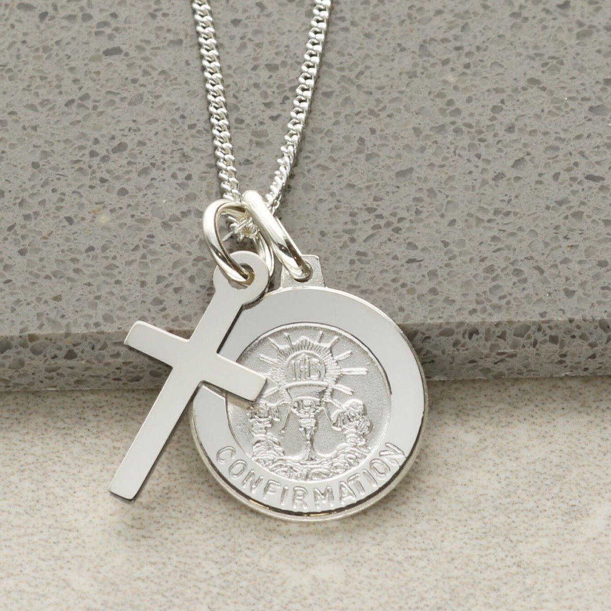 Sterling Silver Confirmation Pendant With Optional Engraving and Chain - Love Silver Jewellery