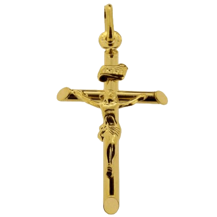 9ct Solid Yellow Gold Crucifix Pendant - Love Silver Jewellery