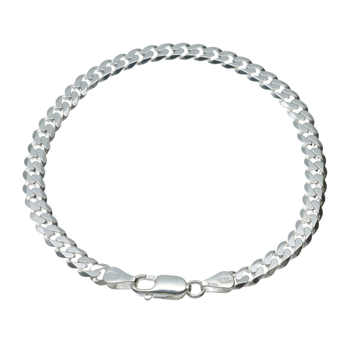 Sterling Silver 4.5mm Gents Curb Bracelet
