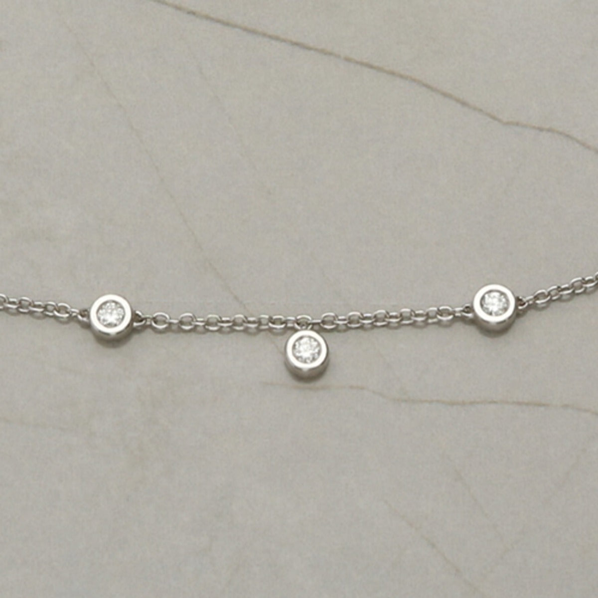 18ct White Gold Diamond Set Chain
