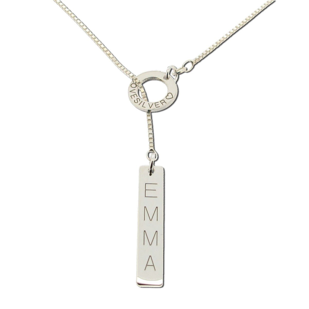 Sterling Silver Tag & Ring Necklace - Love Silver Jewellery