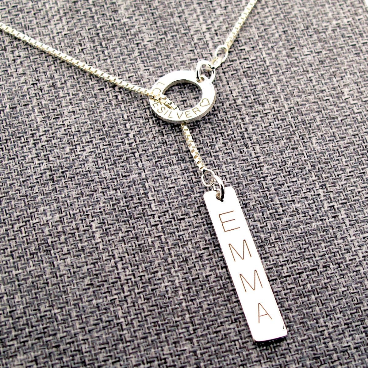 Sterling Silver Tag & Ring Necklace - Love Silver Jewellery