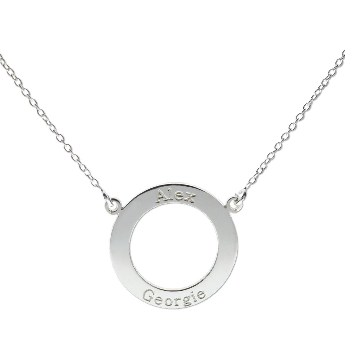 9ct White Gold Personalised Ring Pendant - Love Silver Jewellery
