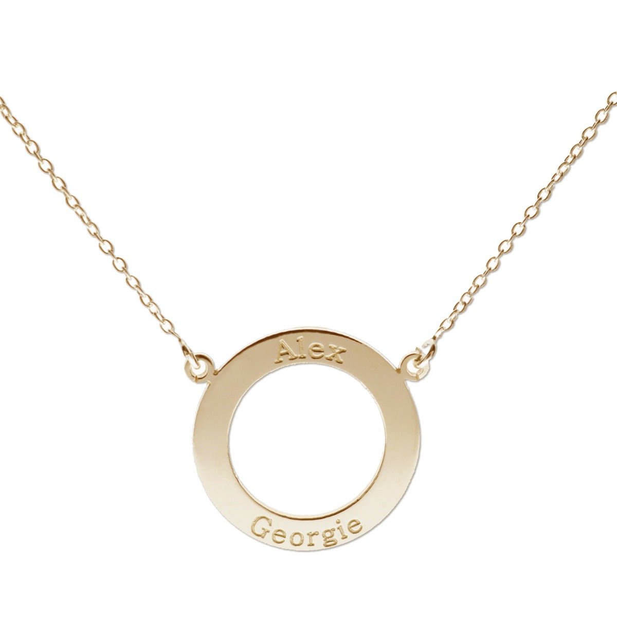 9ct Yellow Gold Personalised Ring Pendant - Love Silver Jewellery